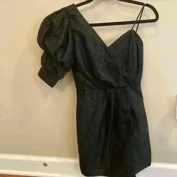 Do+Be Pleated One Shoulder Dress Perfect Black Cocktail Dress size Small i\ - Picture 9 of 9